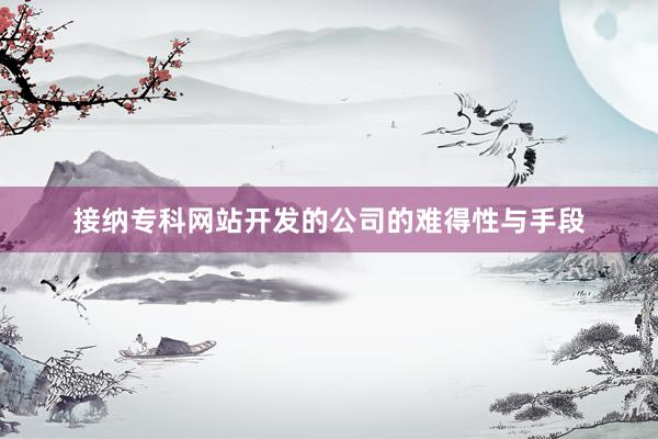 接纳专科网站开发的公司的难得性与手段